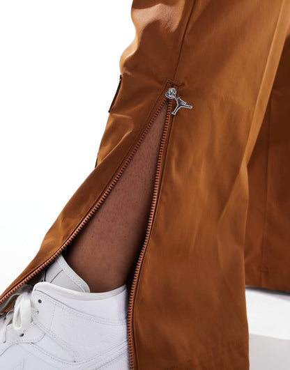 Jordan high waist chicago cargo trousers in brown