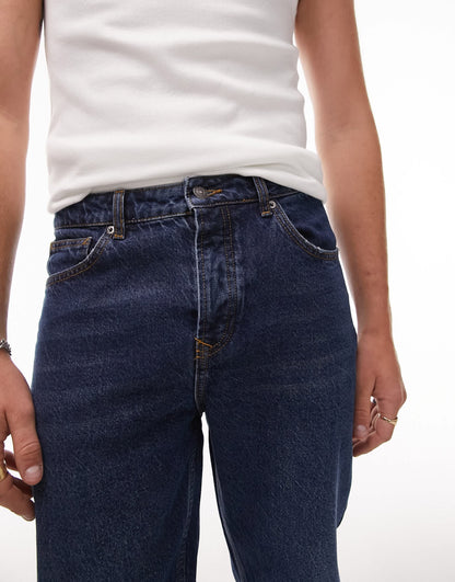 Topman rigid taper jeans in classic dark wash