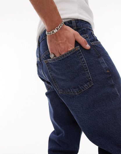 Topman rigid taper jeans in classic dark wash