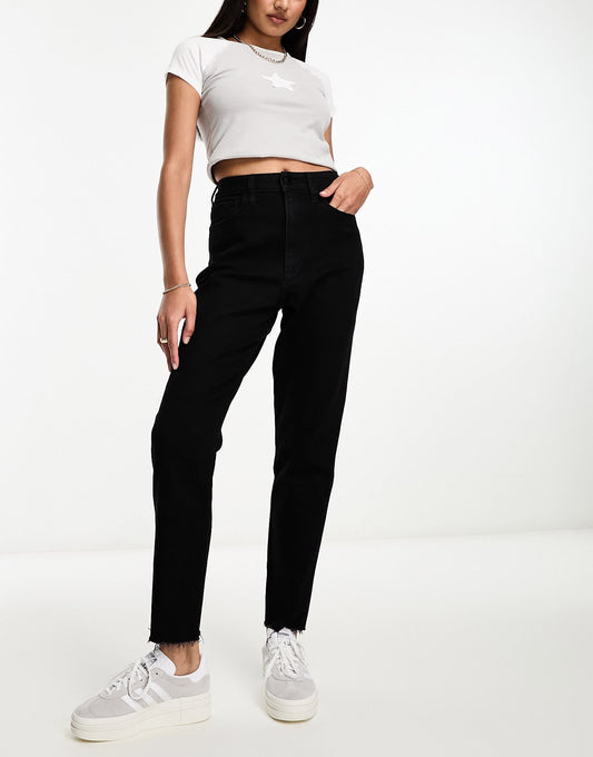 Hollister high rise mom fit jean in saturated black