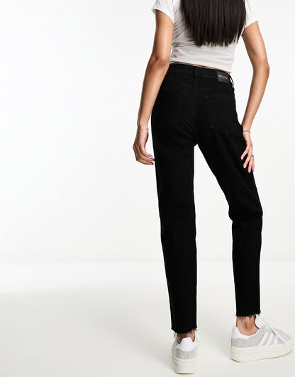 Hollister high rise mom fit jean in saturated black