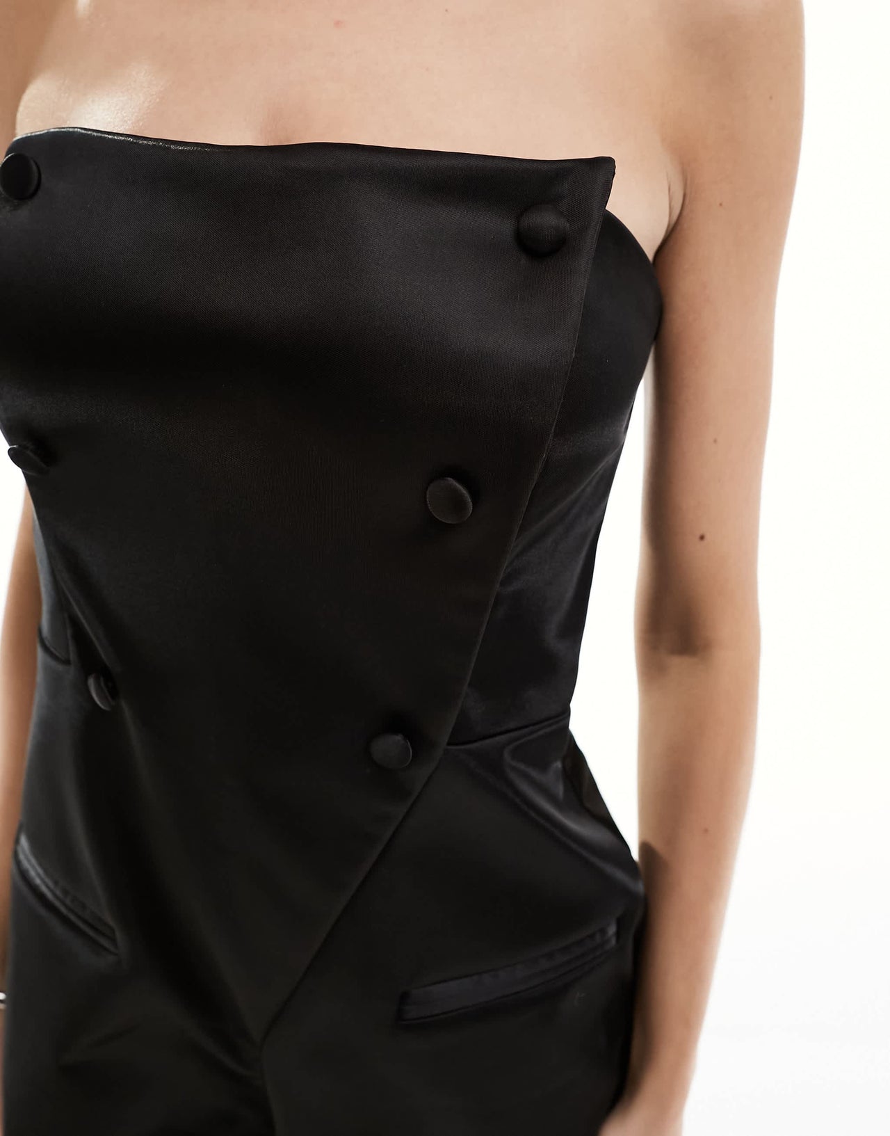 Daska satin jumpsuit in black