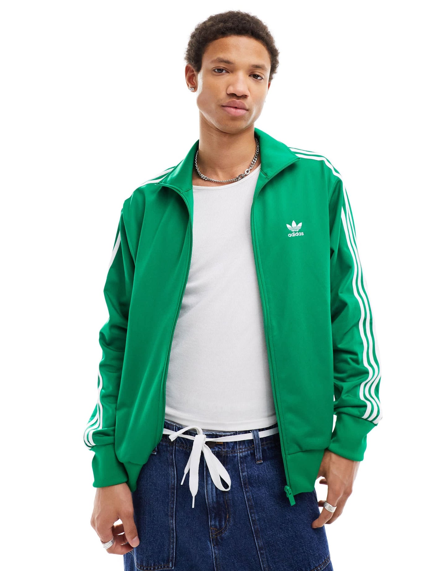 adidas Originals Firebird track top in green
