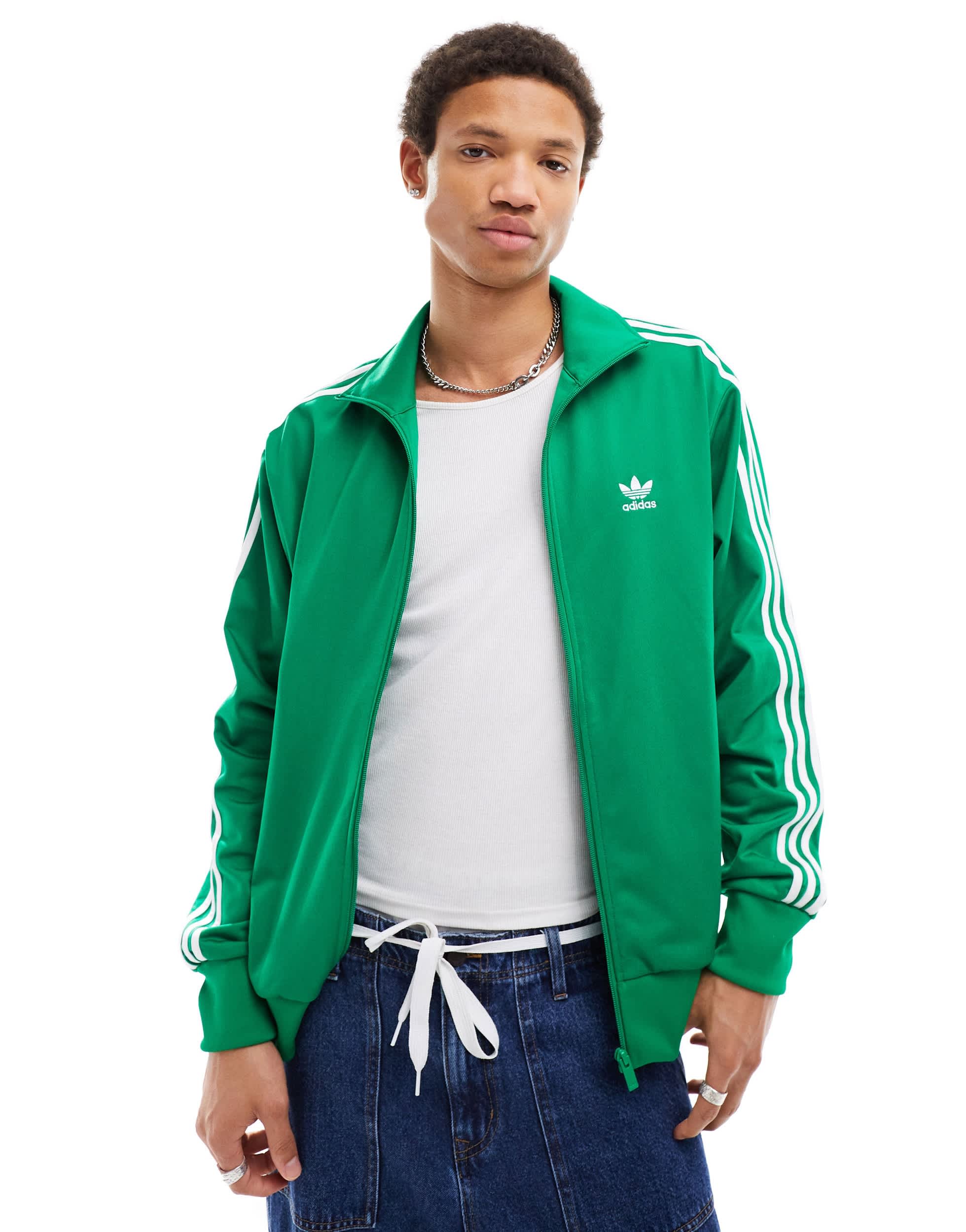adidas Originals Firebird track top in green