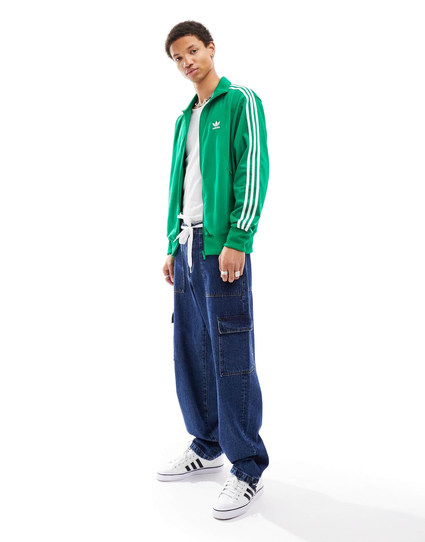 adidas Originals Firebird track top in green