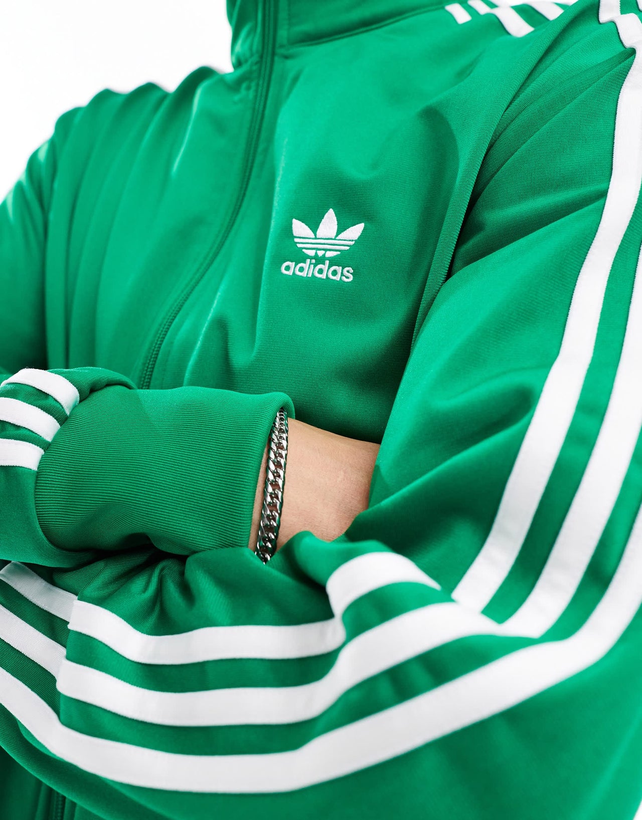 adidas Originals Firebird track top in green