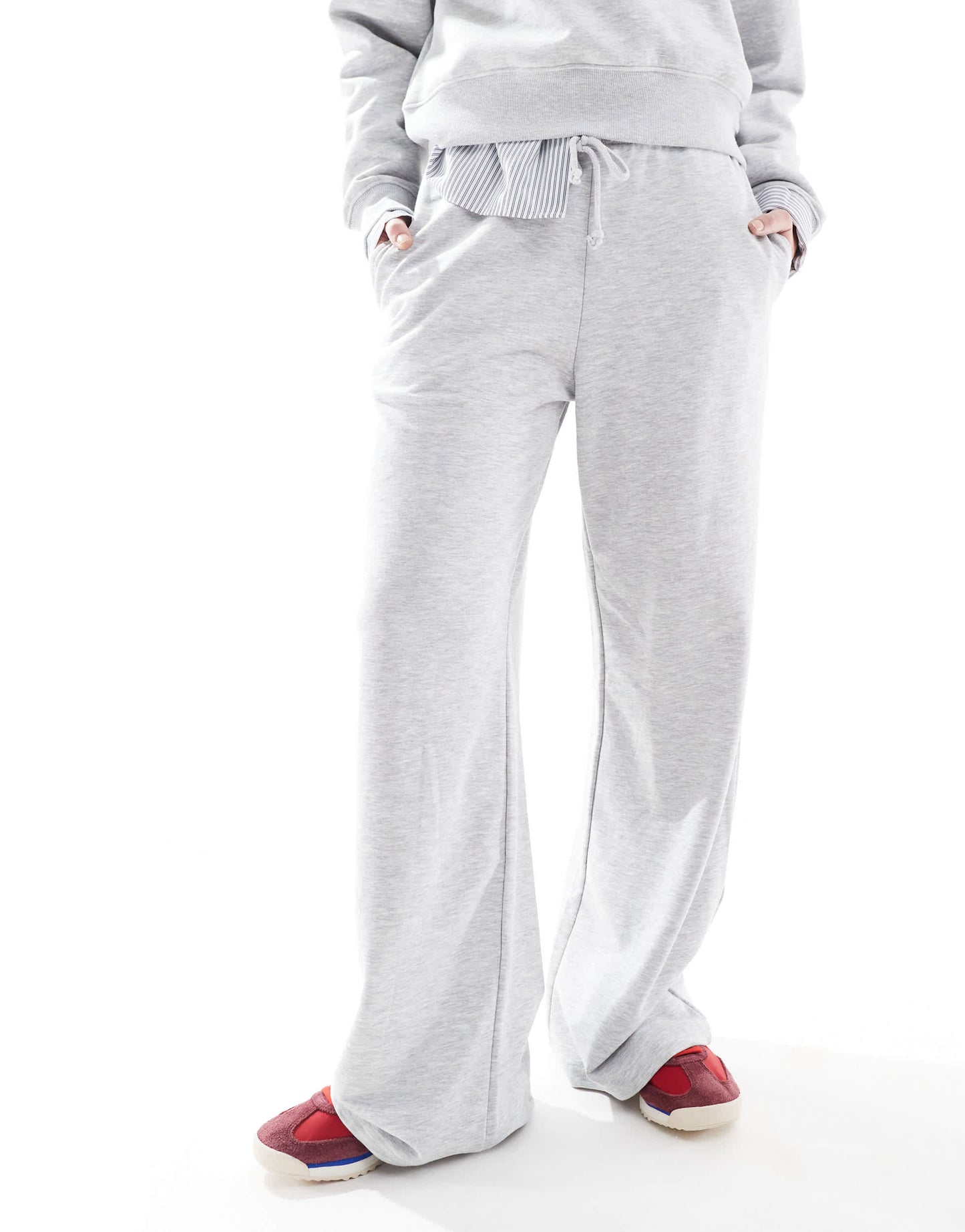 Stradivarius wide leg jogger in grey