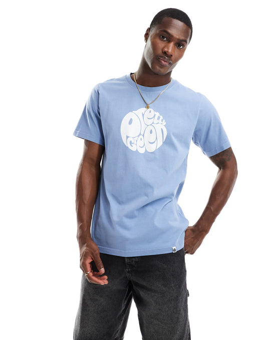 Pretty Green gillespie logo t-shirt in blue