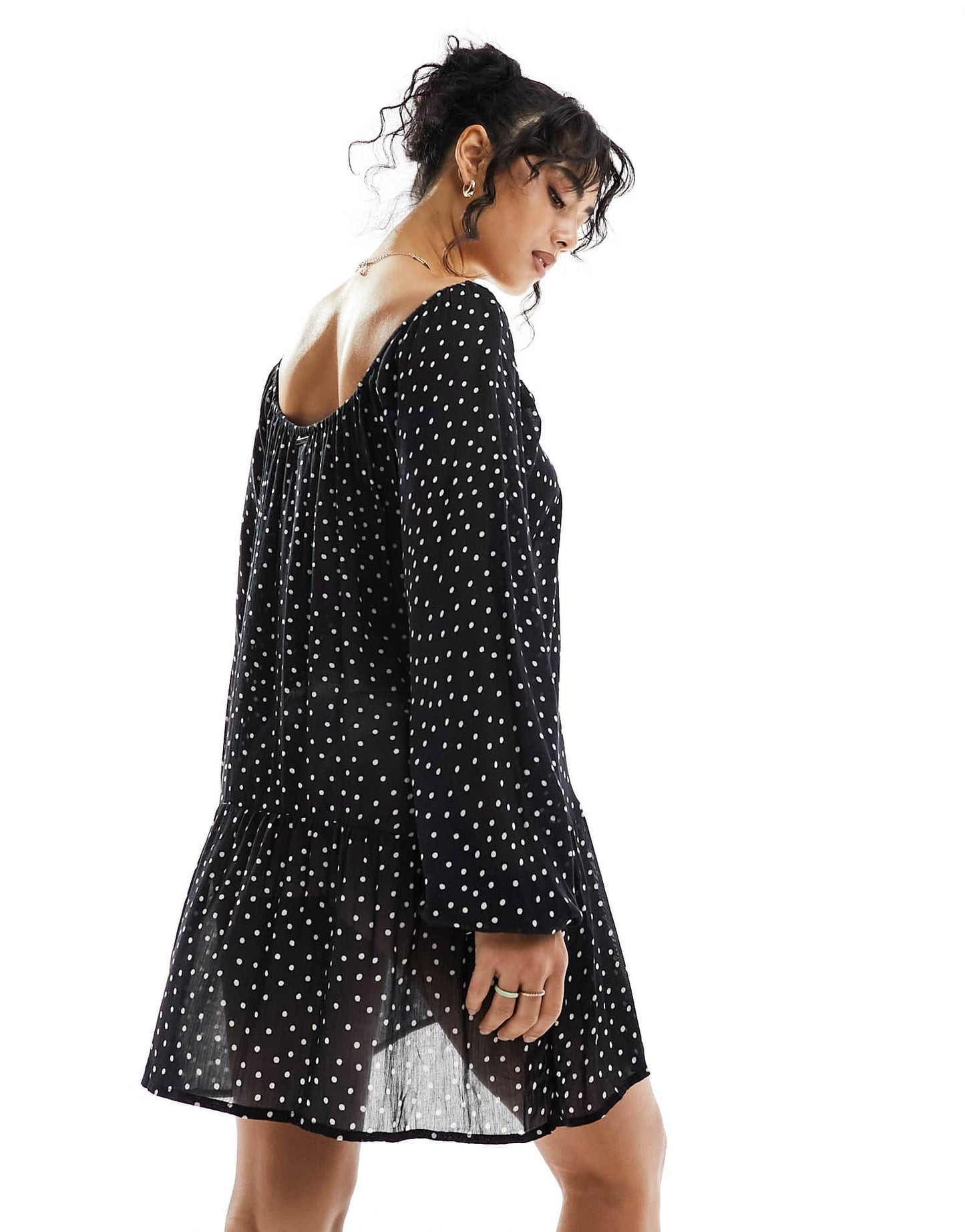 Billabong Lucky You throwover beach dress in polka dot