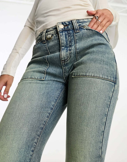 Cotton On stretch bootleg jean in blue