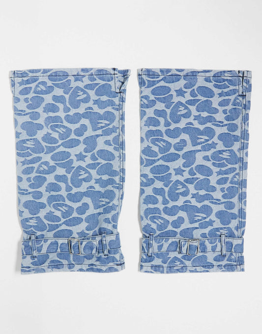 Aape by A Bathing Ape denim leg warmers in blue