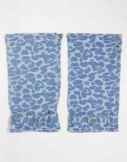 Aape by A Bathing Ape denim leg warmers in blue