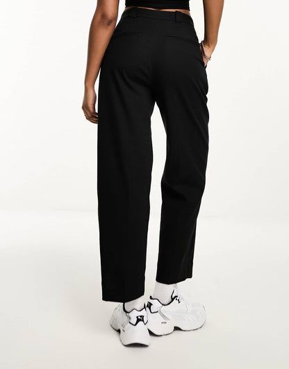 & Other Stories slim leg tailored trousers in black