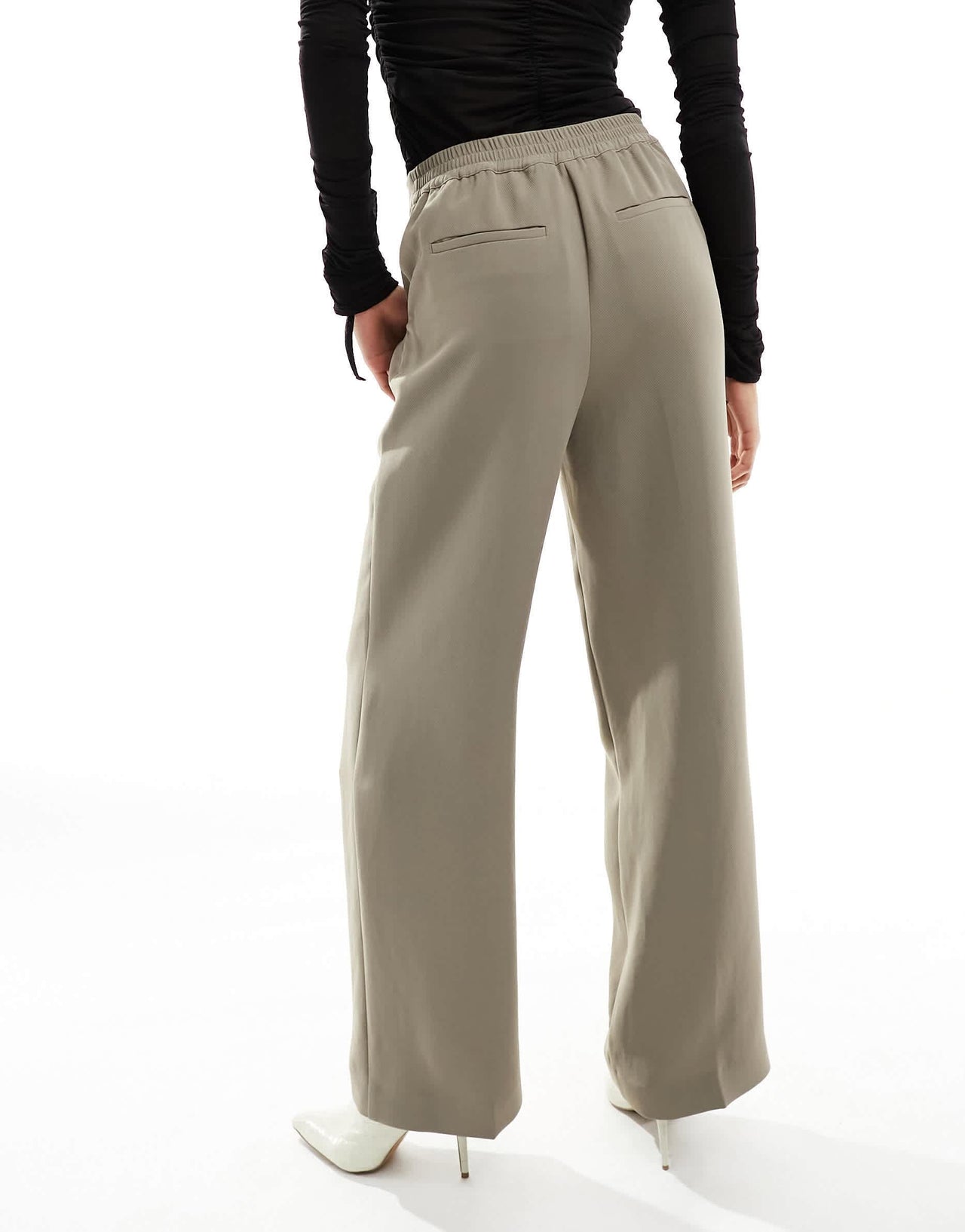 Whistles full length crepe trouser in taupe co-ord