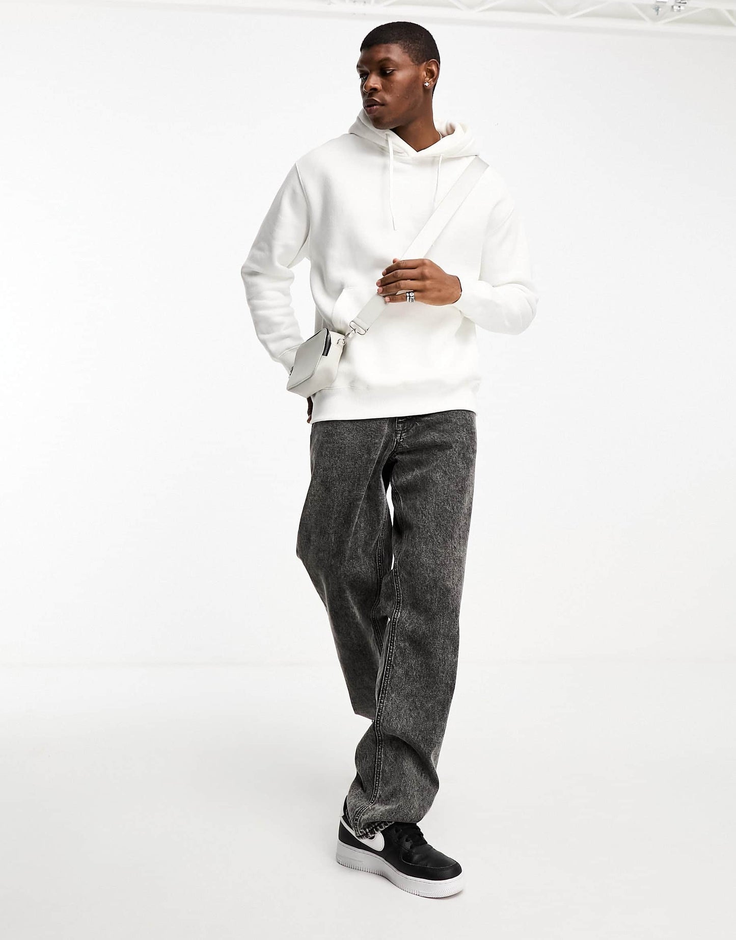 Pull&Bear hoodie in white