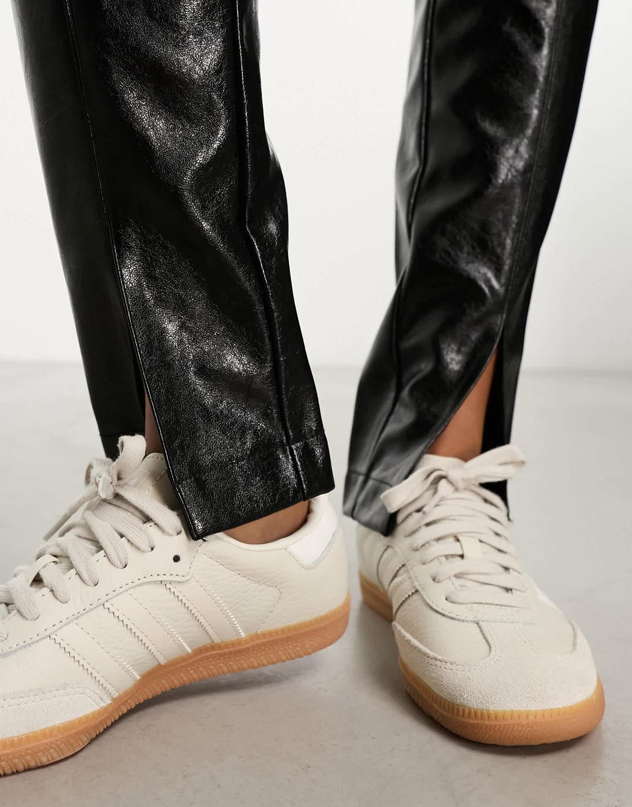 River Island cigarette trouser with split hem detail in black