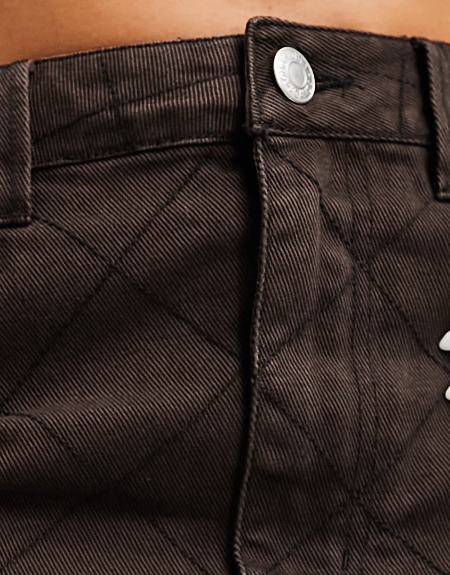 Obey kallie denim mini skirt in brown