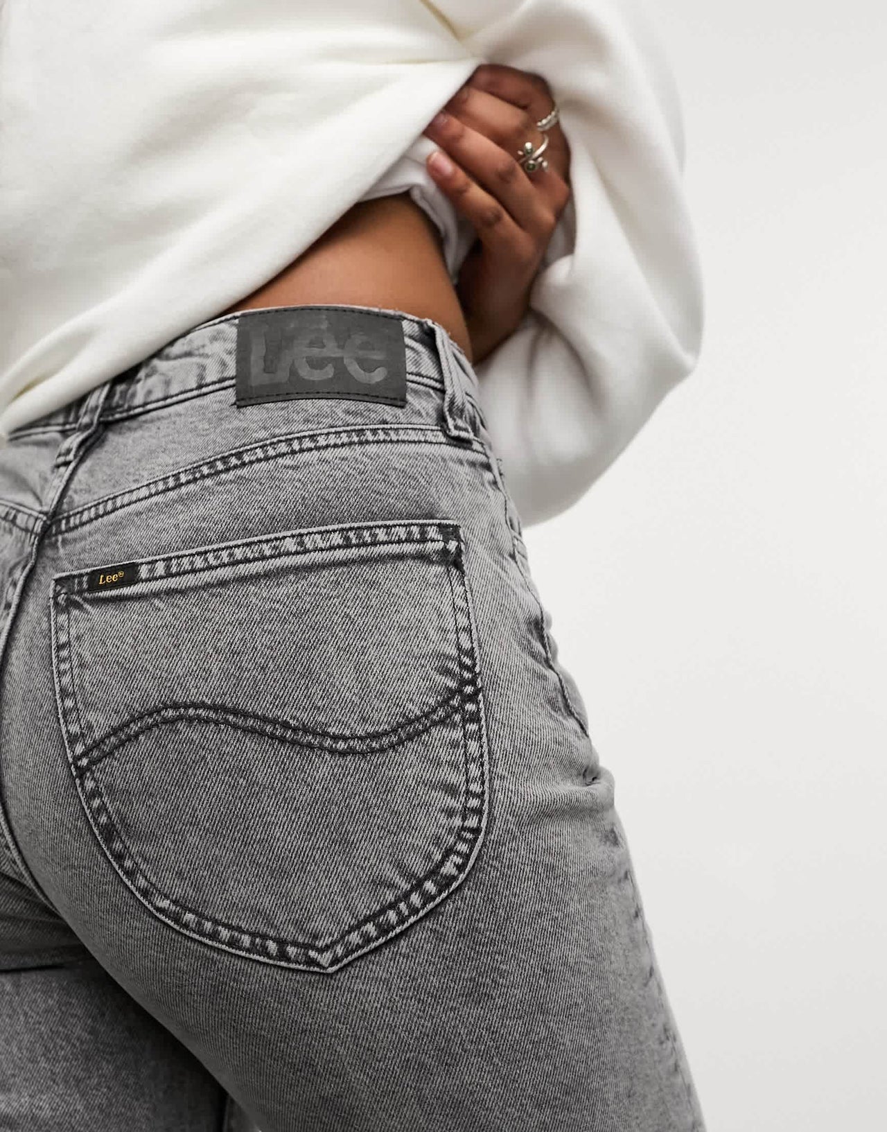 Lee Carol straight fit high waist jean in grey wash