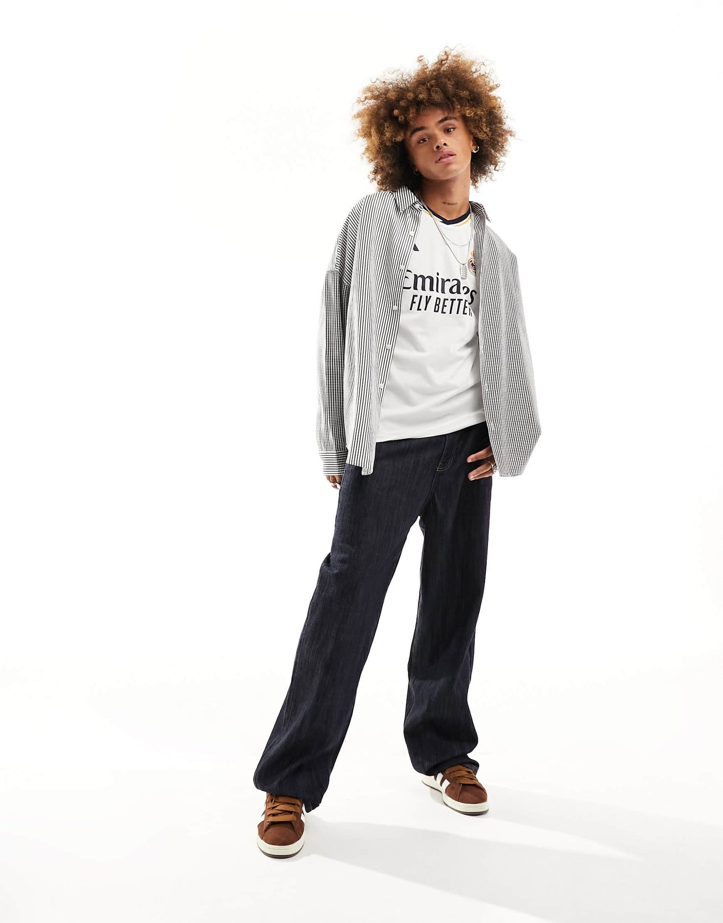 COLLUSION spliced pattern long sleeve shirt