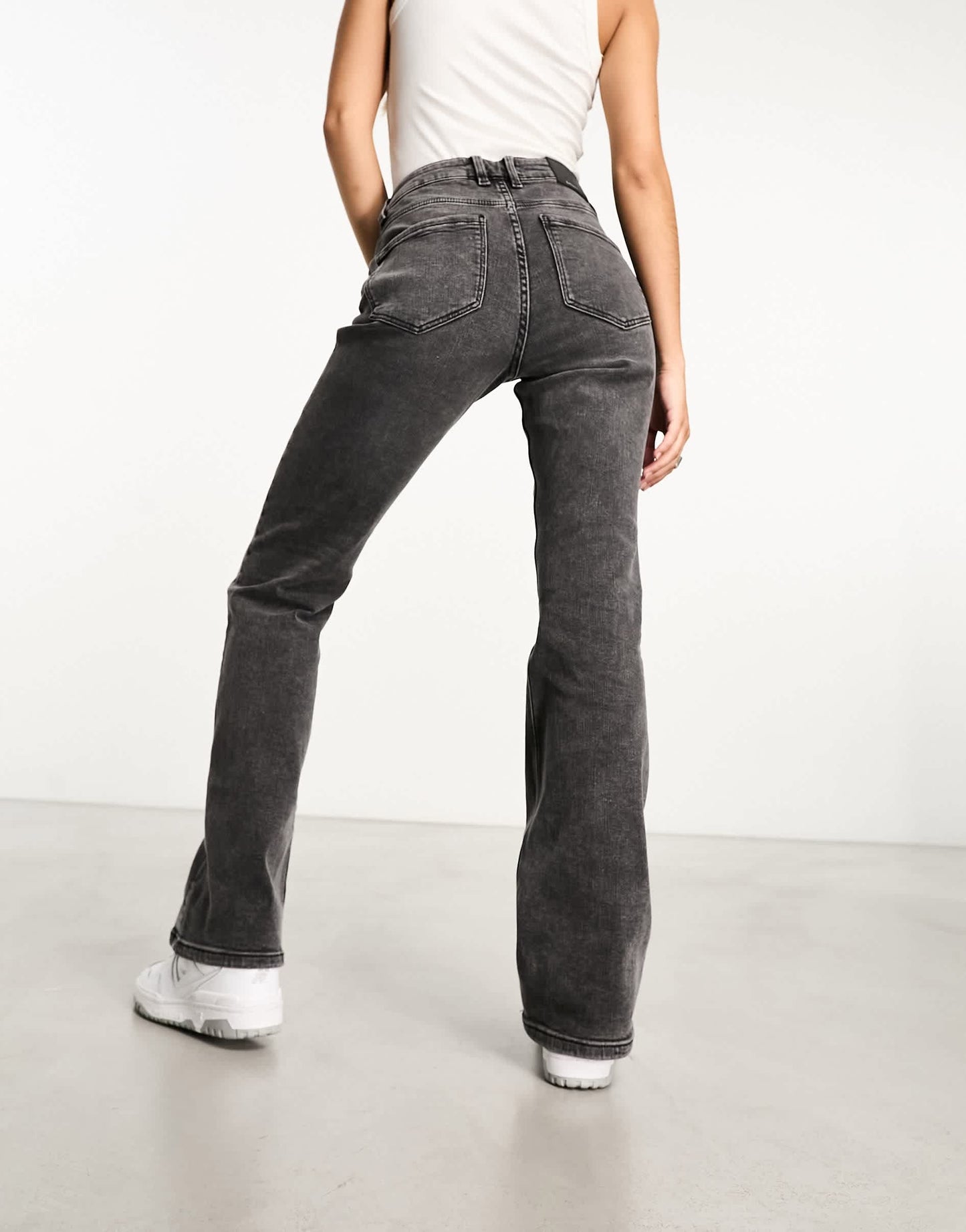 Stradivarius straight bootcut jean in black wash