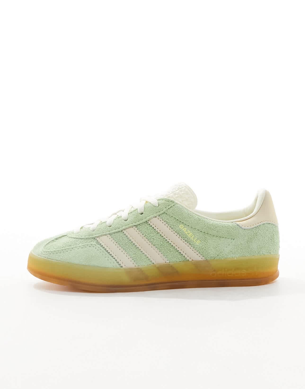 adidas Originals Gazelle Indoor trainers in lime green and yellow