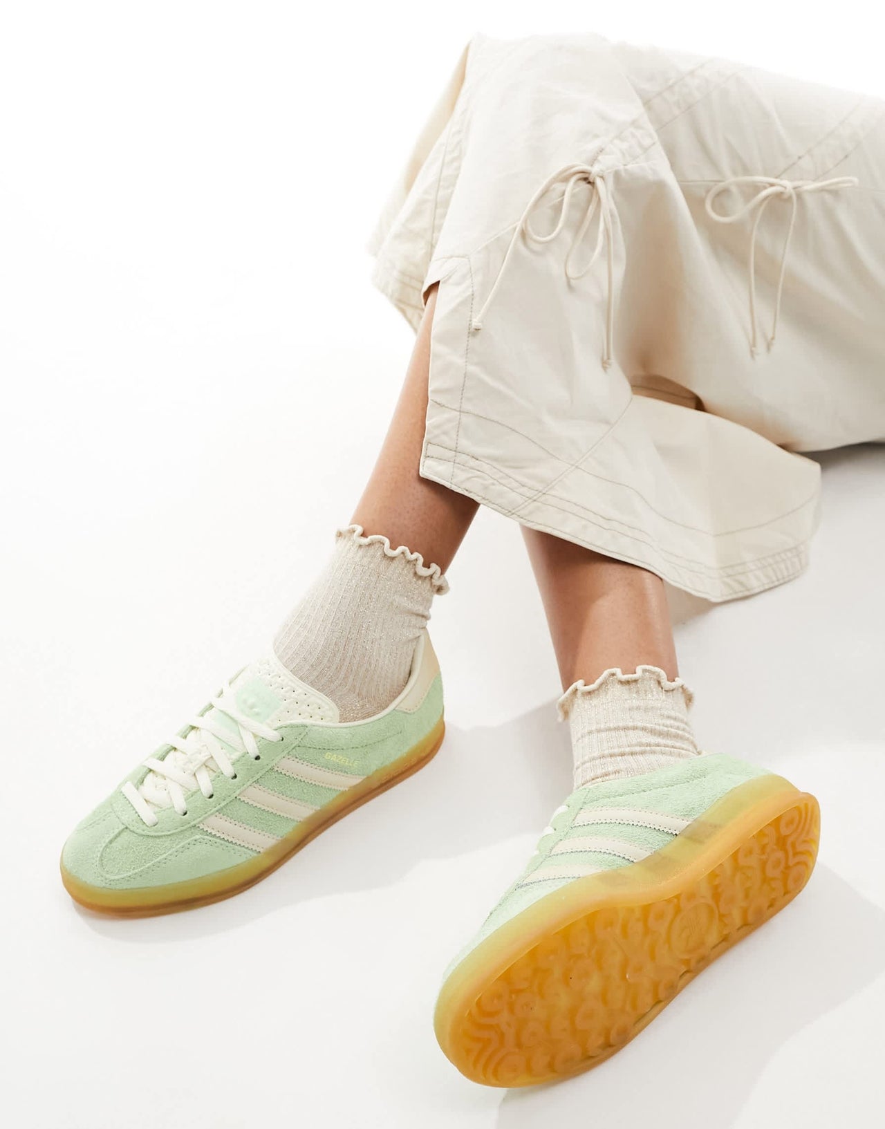 adidas Originals Gazelle Indoor trainers in lime green and yellow