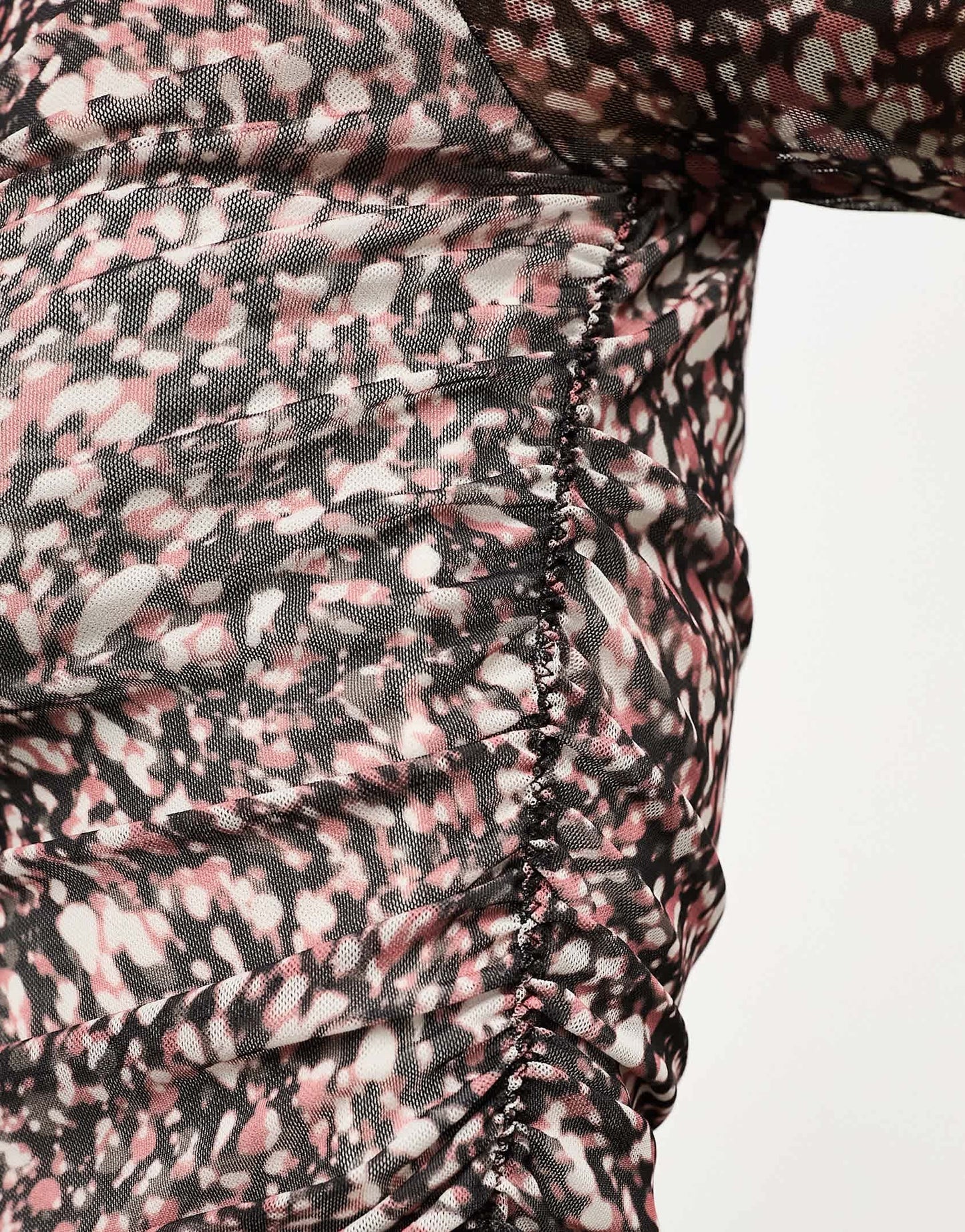 BOSS mesh long sleeve top in leopard print