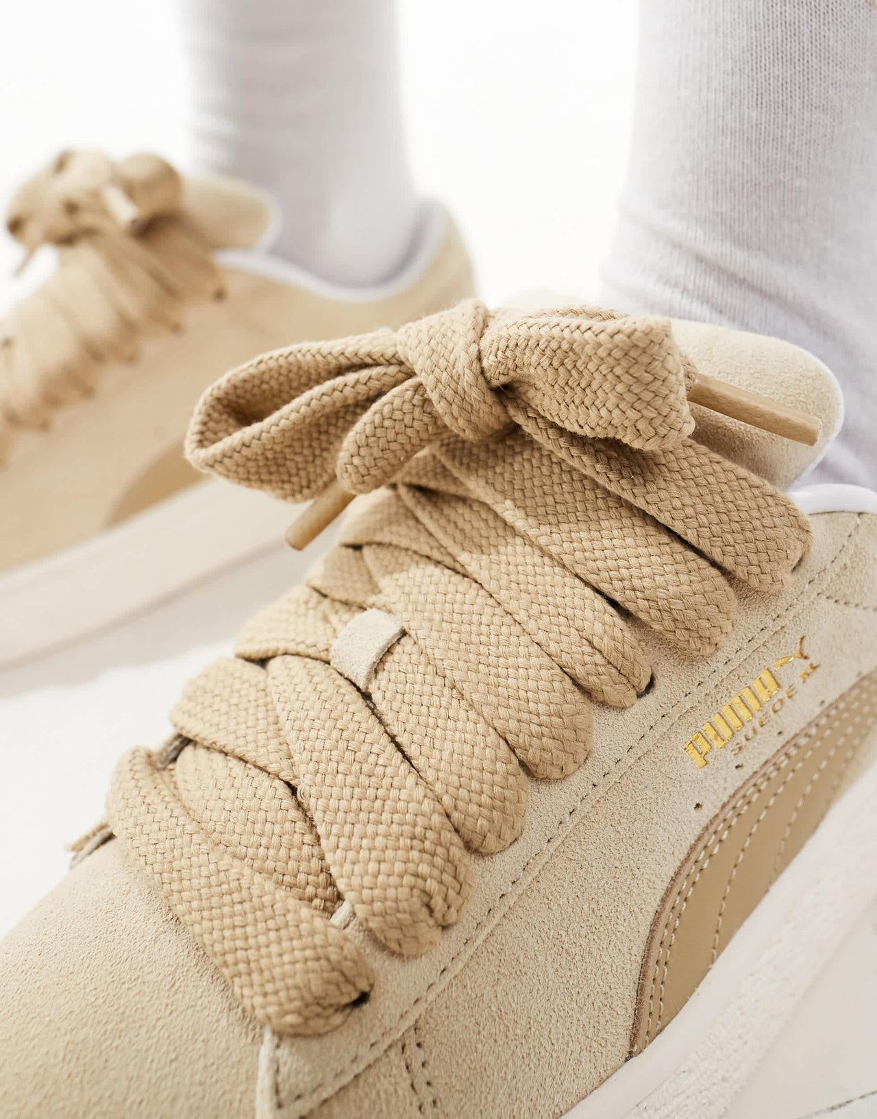 Puma Suede XL trainers in tan and beige