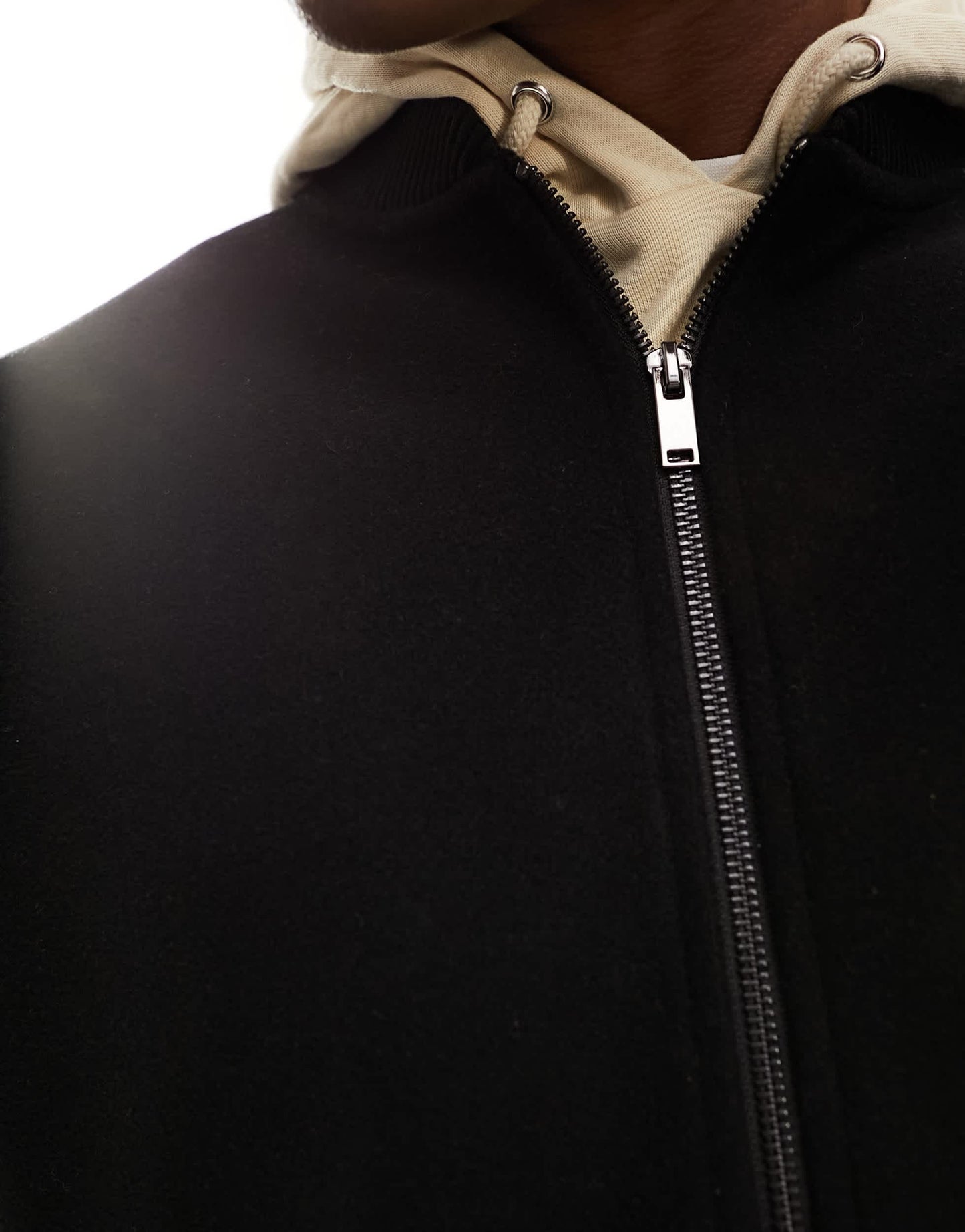 New Look wool look bomber jacket in black