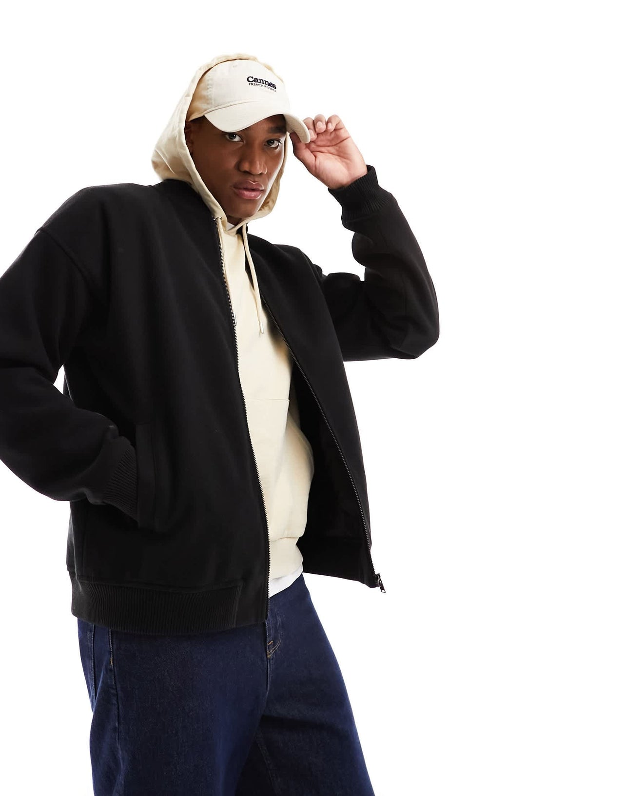 New Look wool look bomber jacket in black
