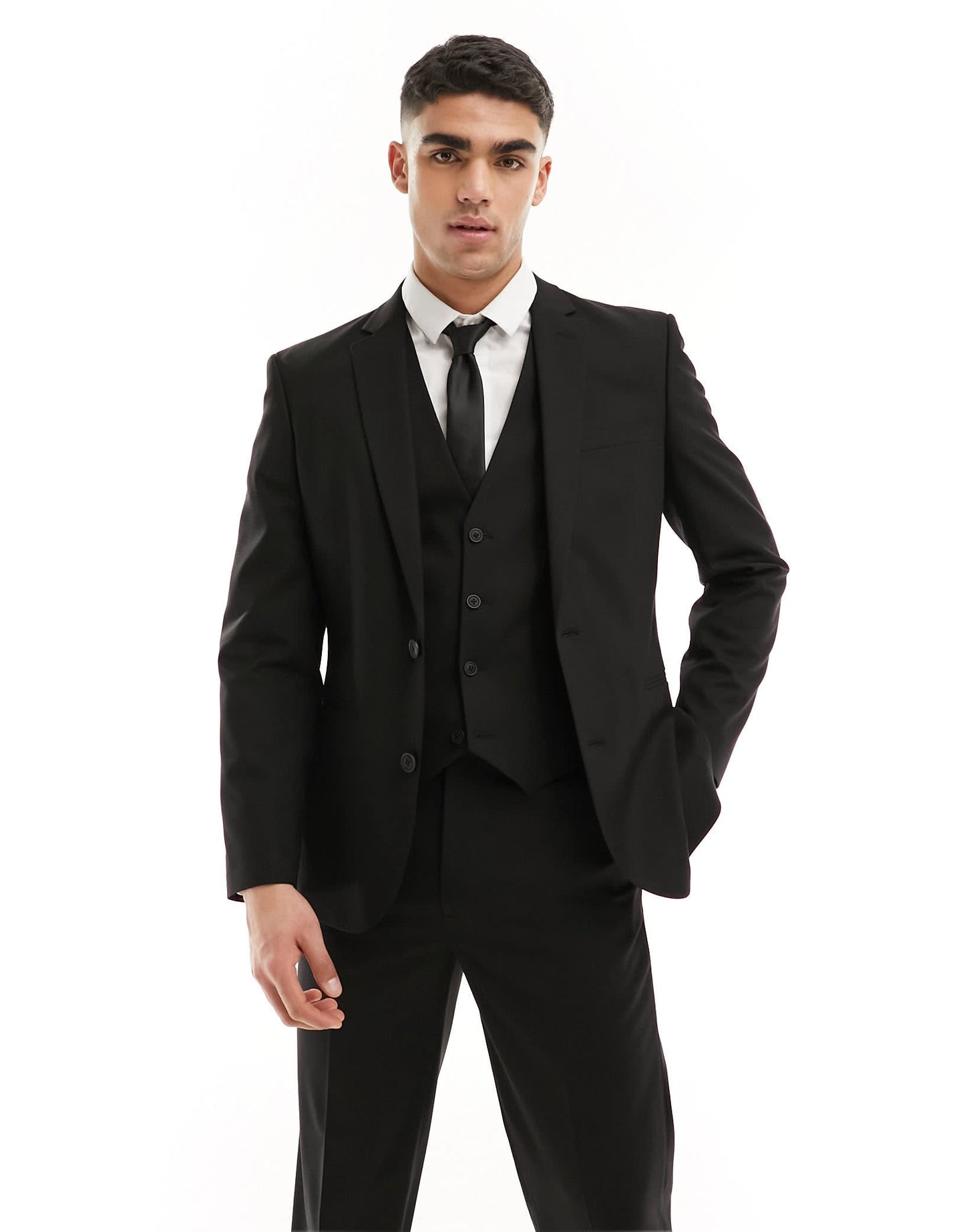 ASOS DESIGN slim suit jacket in black