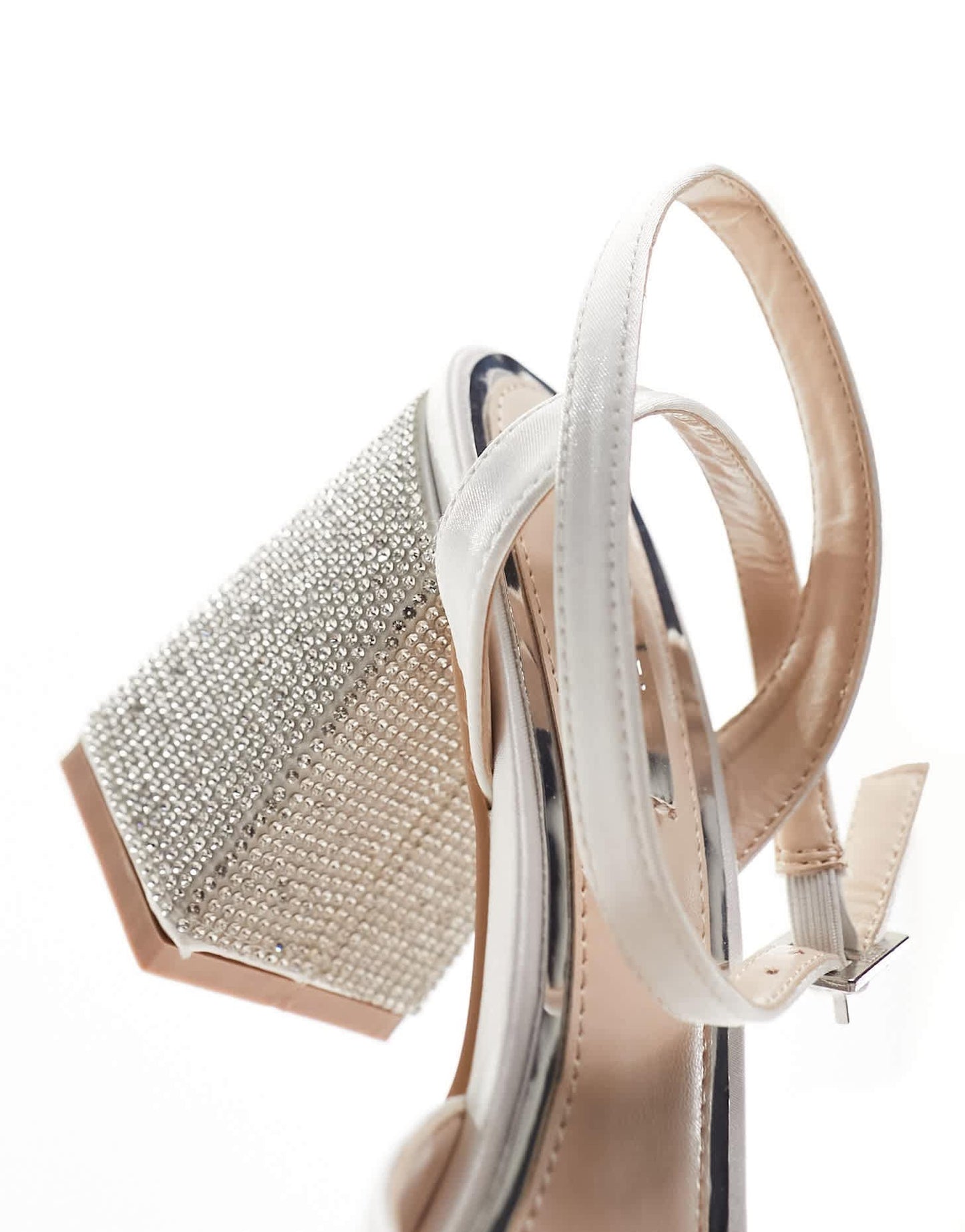 Be Mine Wide Fit Bridal Rylee embellished heeled shoes in ivory satin