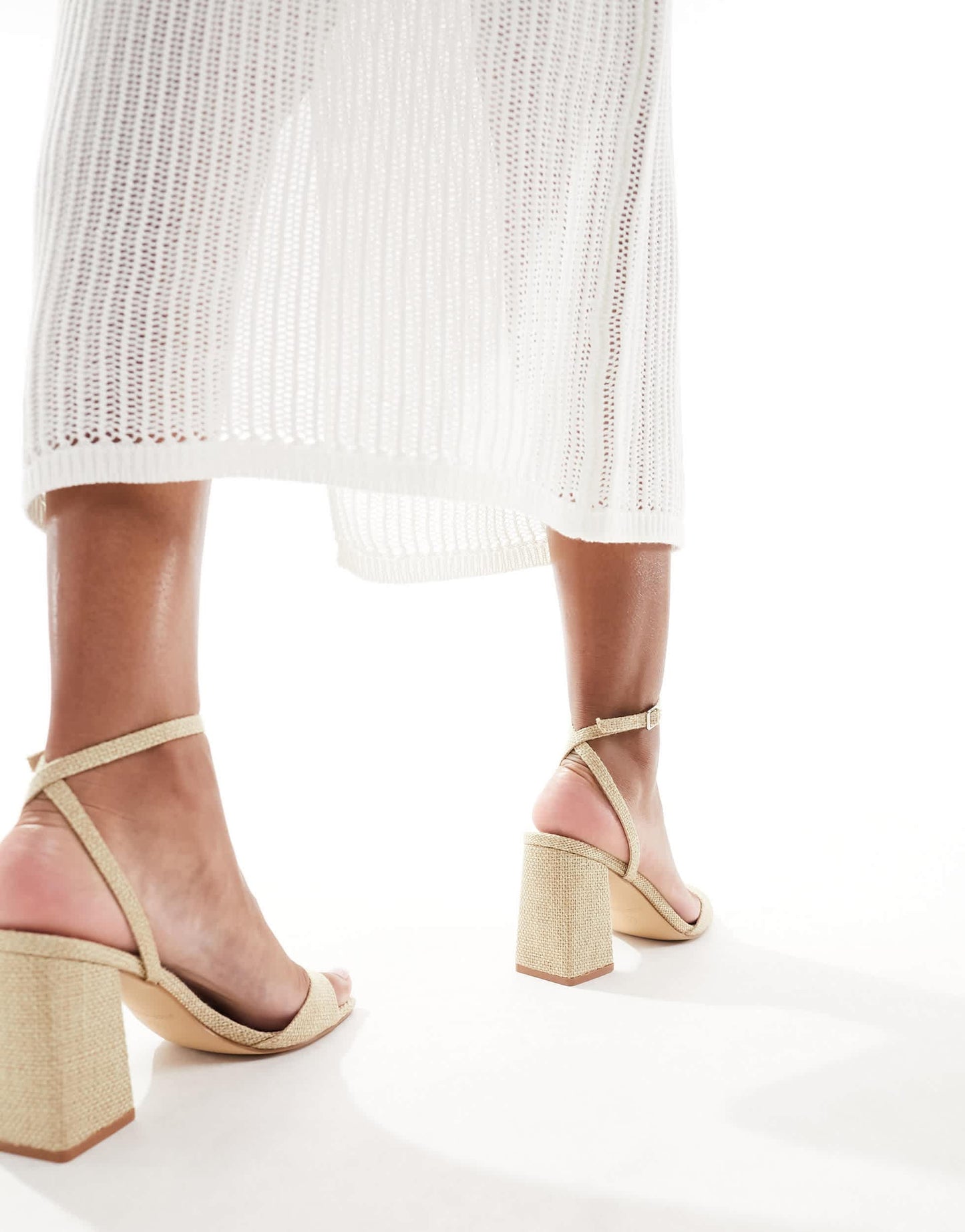 RAID Wink 2 block heeled sandals in natural jute