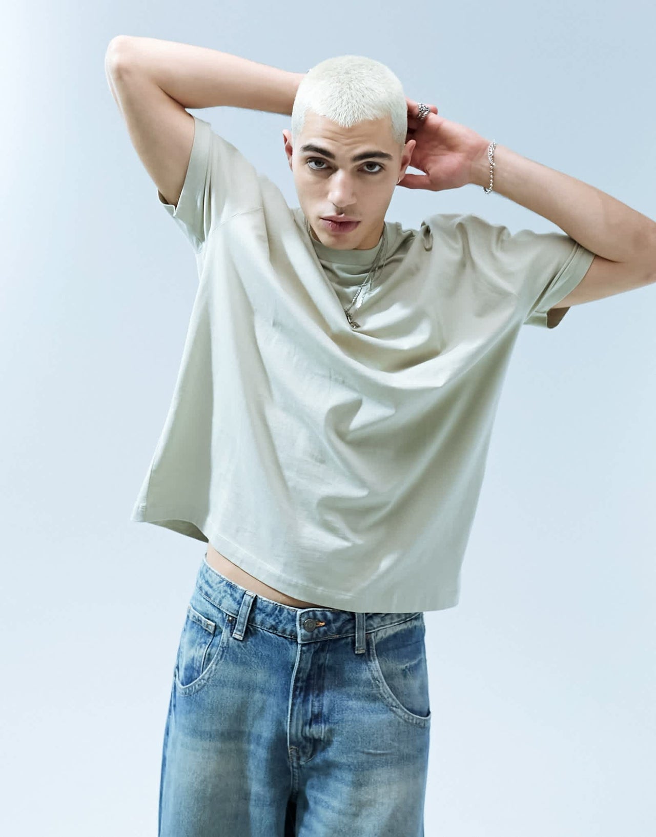 ASOS DESIGN oversized t-shirt in beige with back spine print