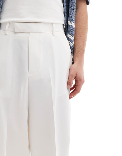ASOS DESIGN smart balloon fit trousers in white