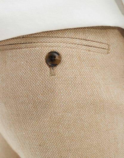 ASOS DESIGN smart wool mix tapered trousers in stone