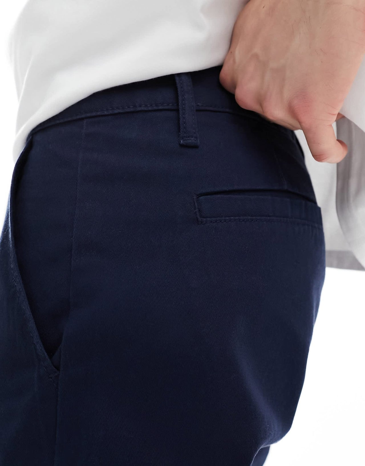 ASOS DESIGN slim stretch chino shorts in navy