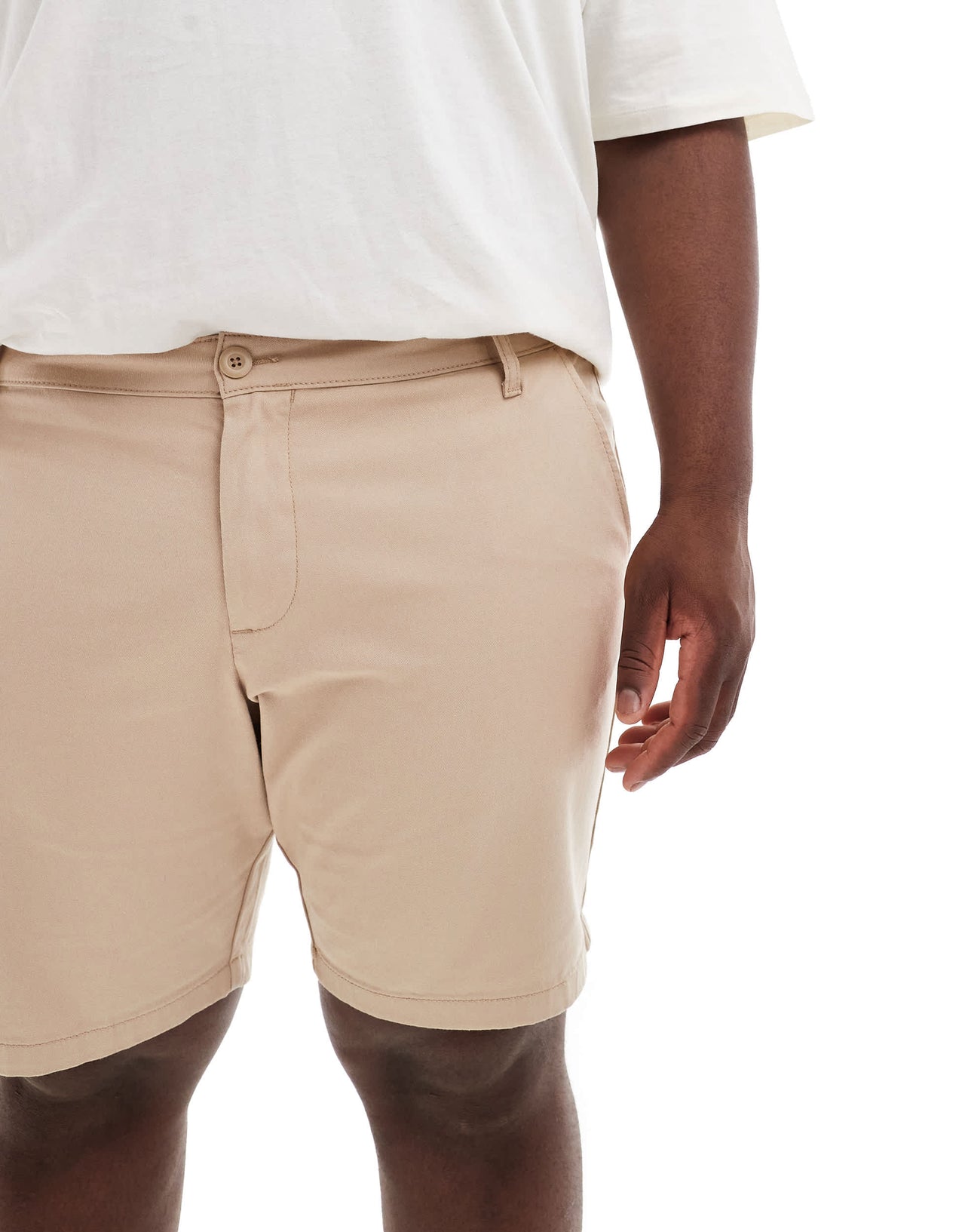 ASOS DESIGN slim stretch chino shorts in stone