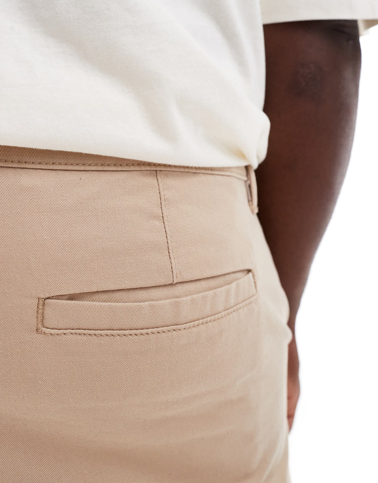 ASOS DESIGN slim stretch chino shorts in stone