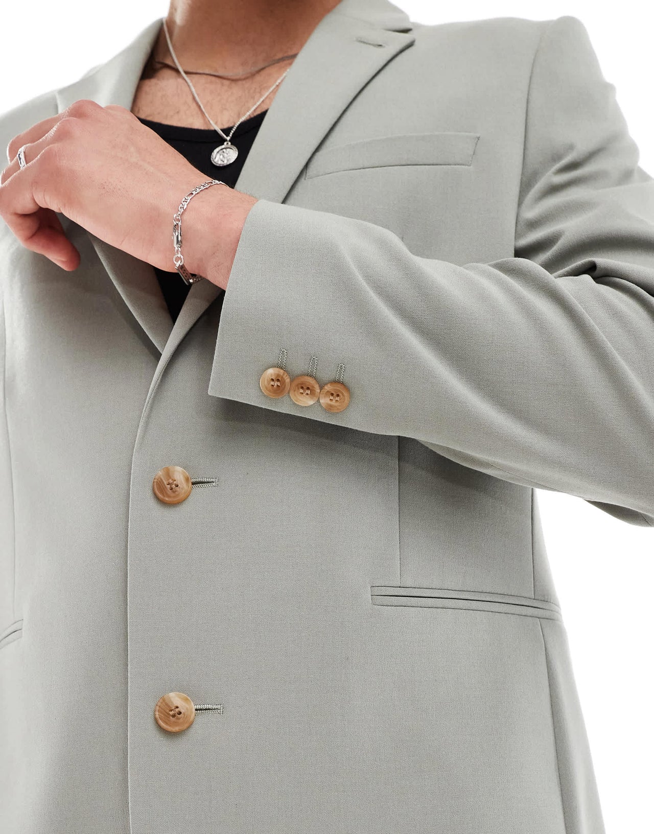 ASOS DESIGN regular suit jacket in sage green