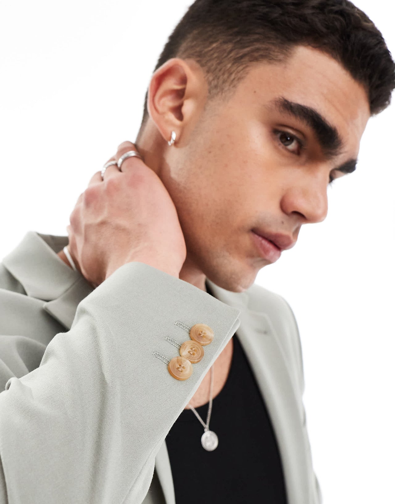 ASOS DESIGN regular suit jacket in sage green