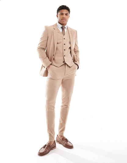 ASOS DESIGN super skinny suit jacket in dark stone