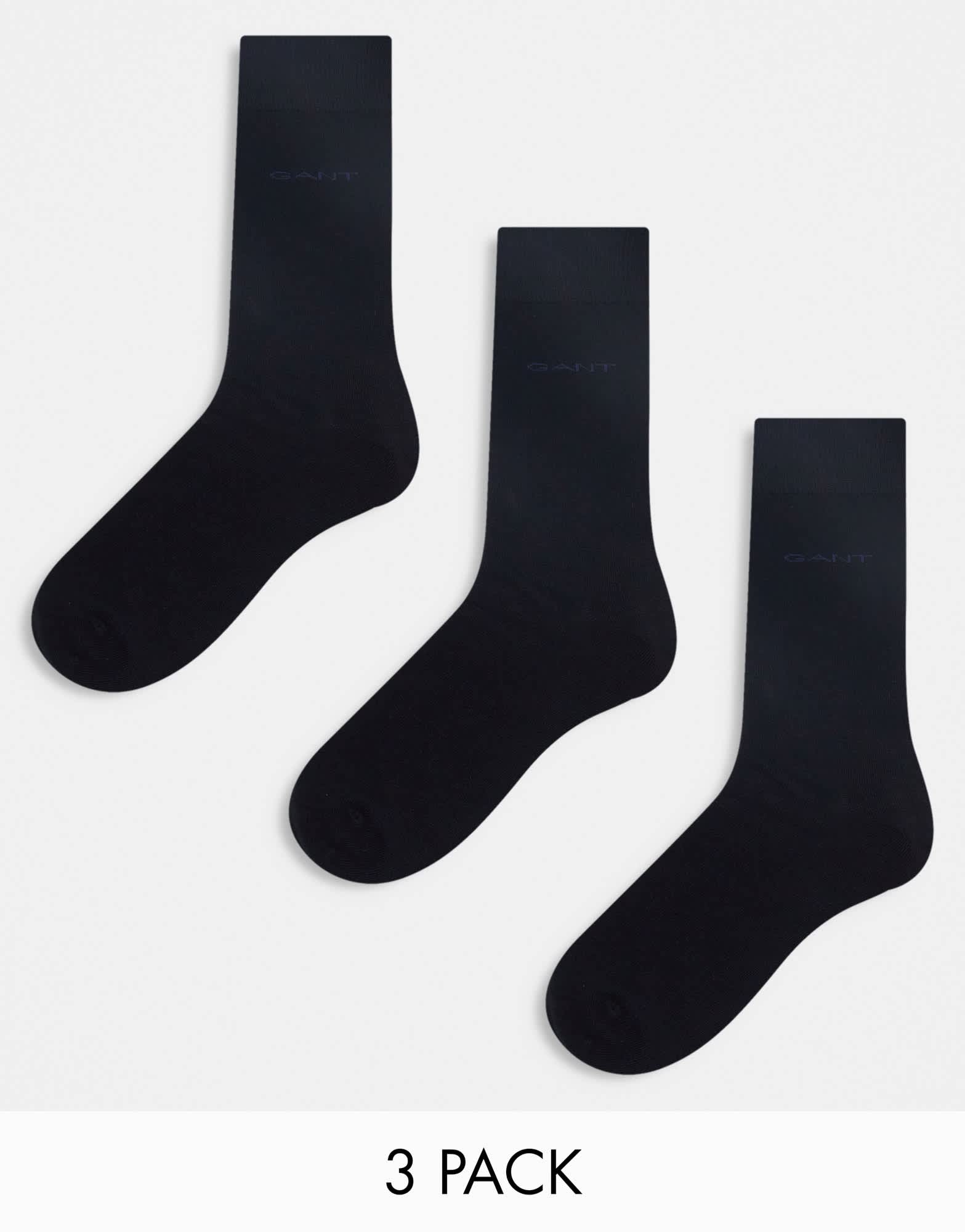 GANT 3 pack socks with logo in black