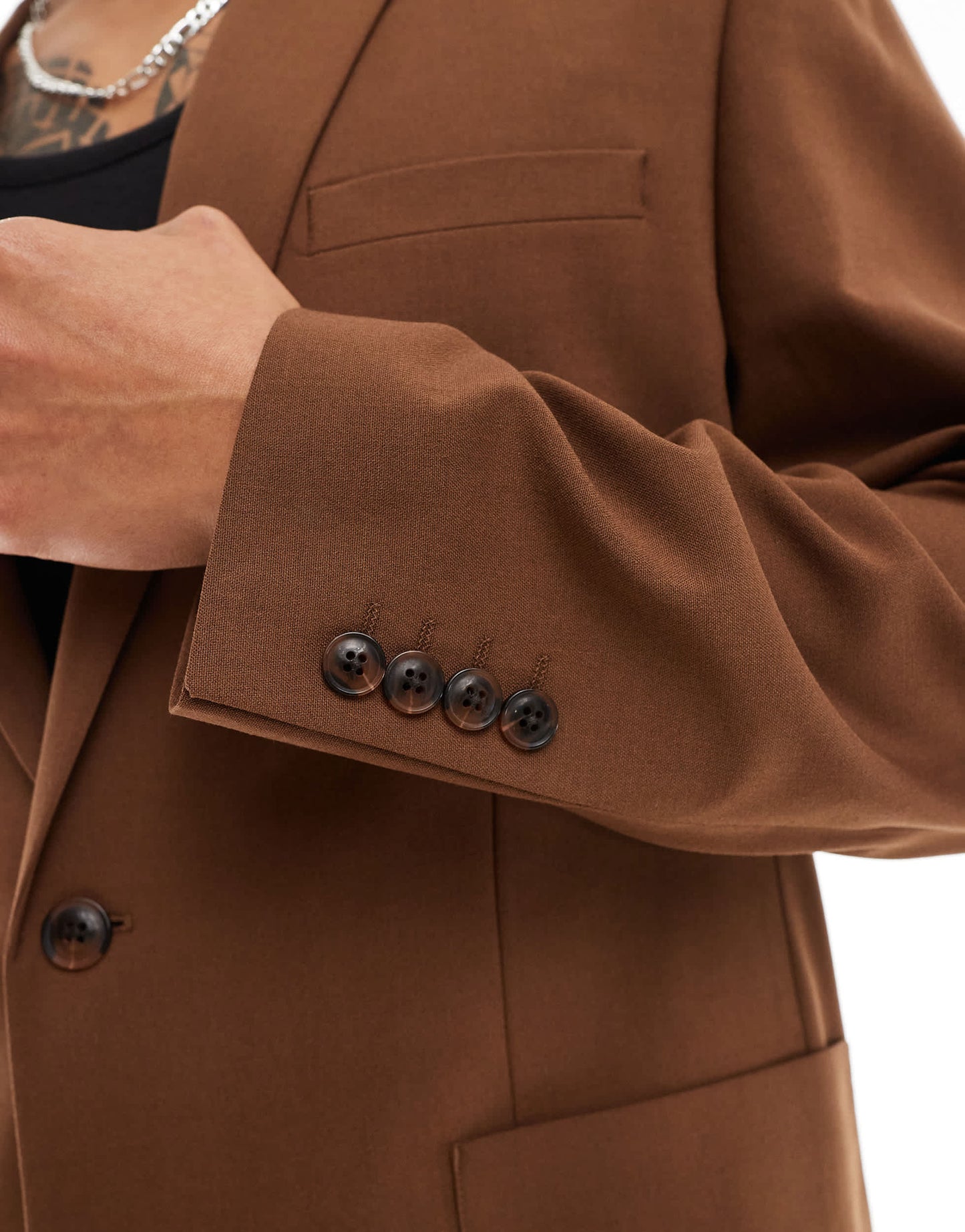ASOS DESIGN relaxed suit jacket in chocolate brown