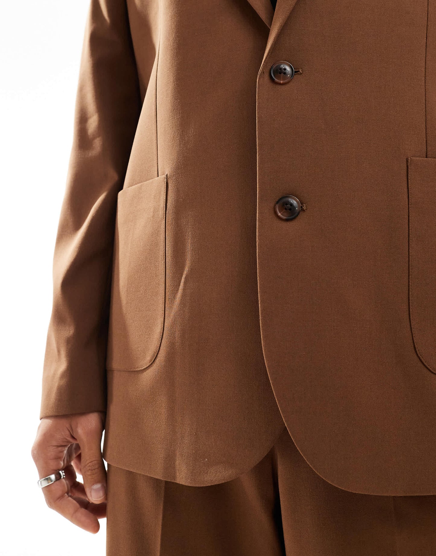 ASOS DESIGN relaxed suit jacket in chocolate brown