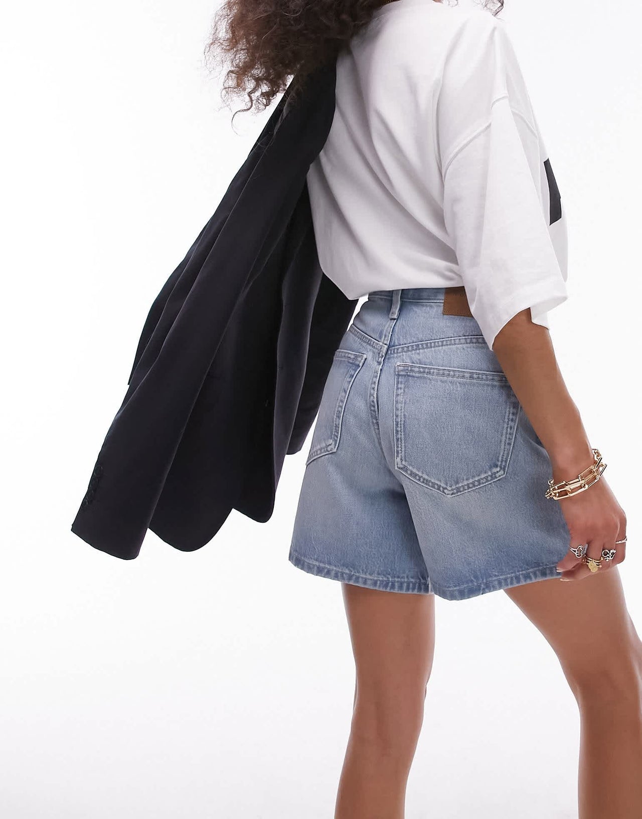 Topshop denim Editor short in bleach