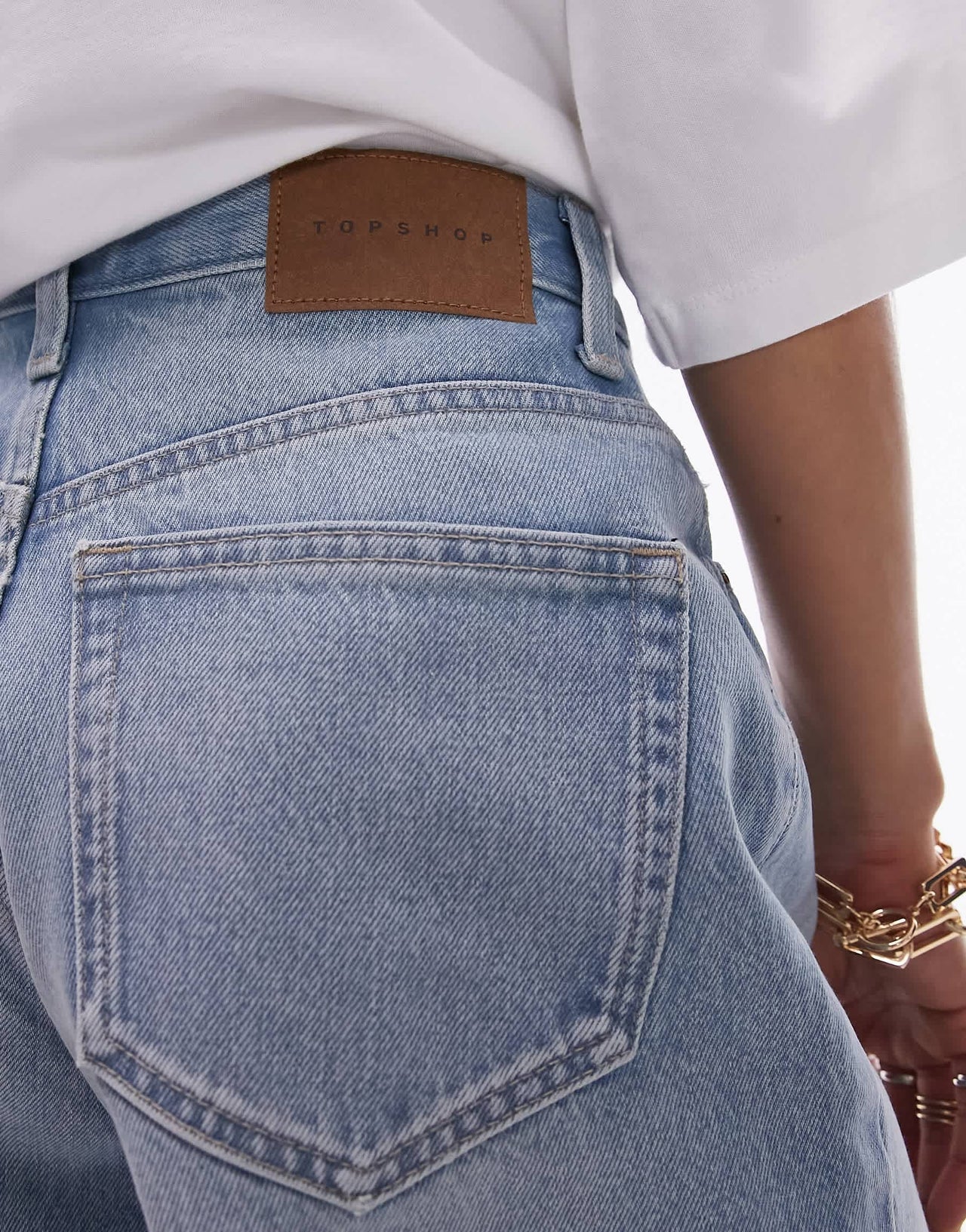 Topshop denim Editor short in bleach