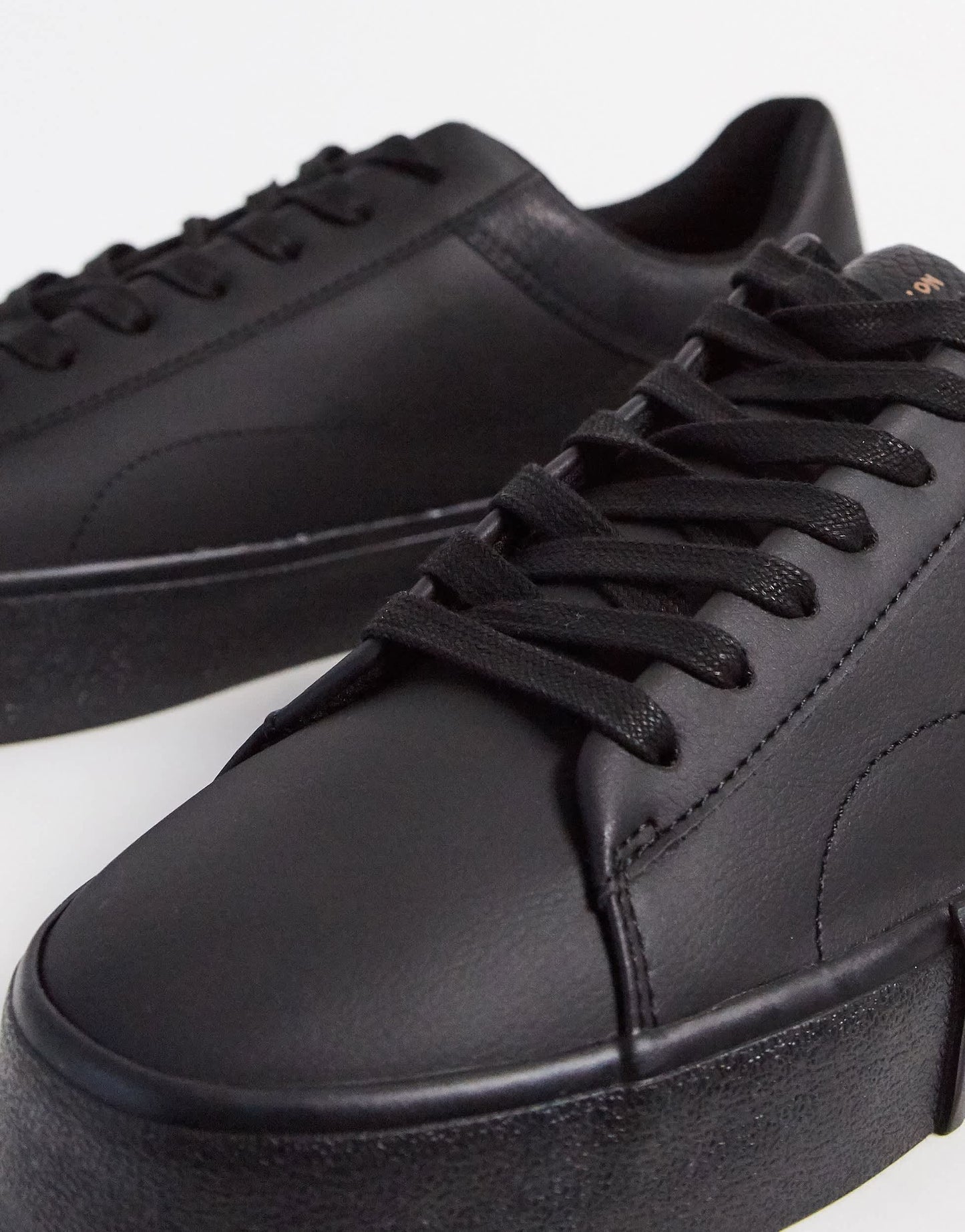 Bershka black trainer contrast embossed animal print