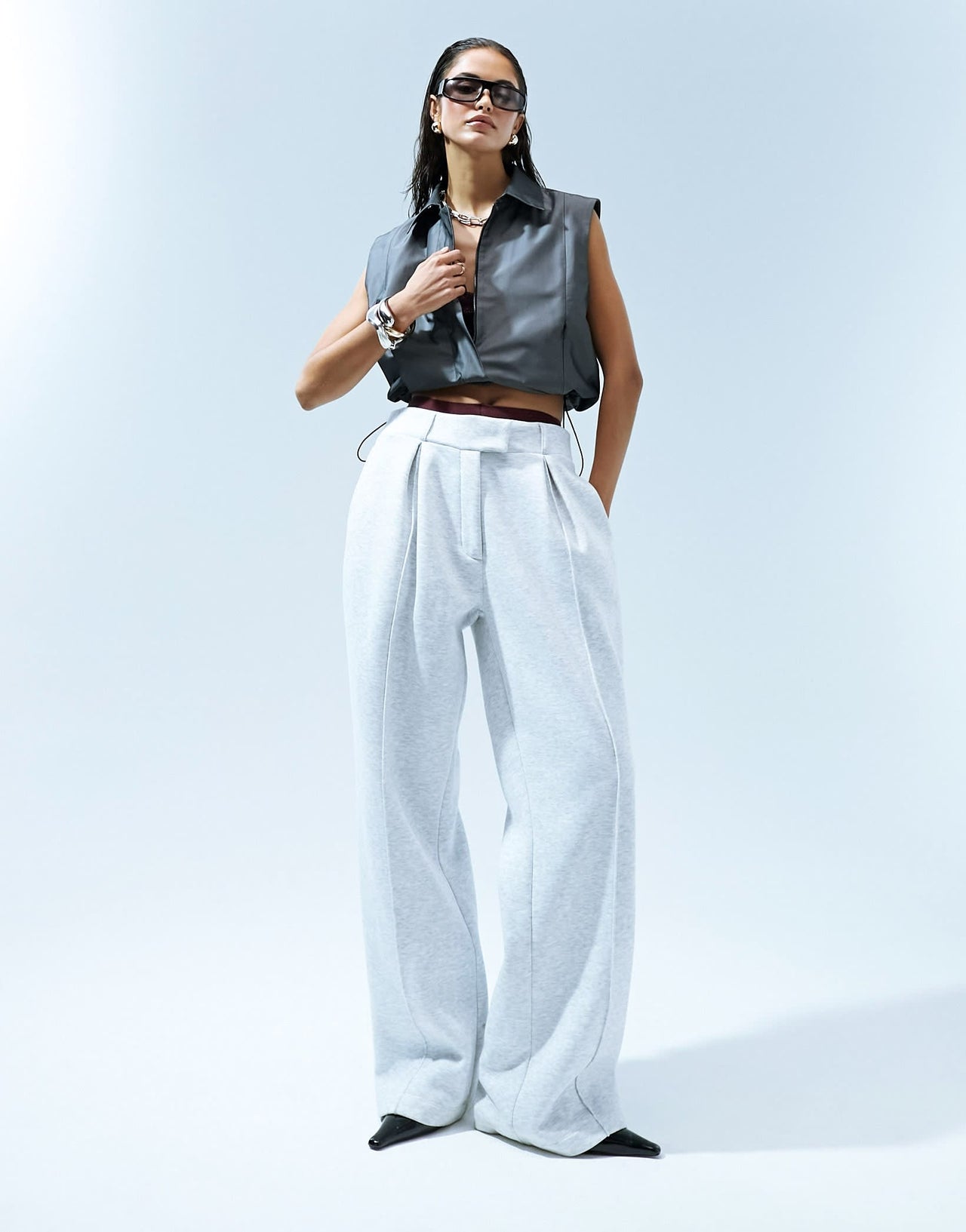 ASOS DESIGN tailored joggers in grey marl