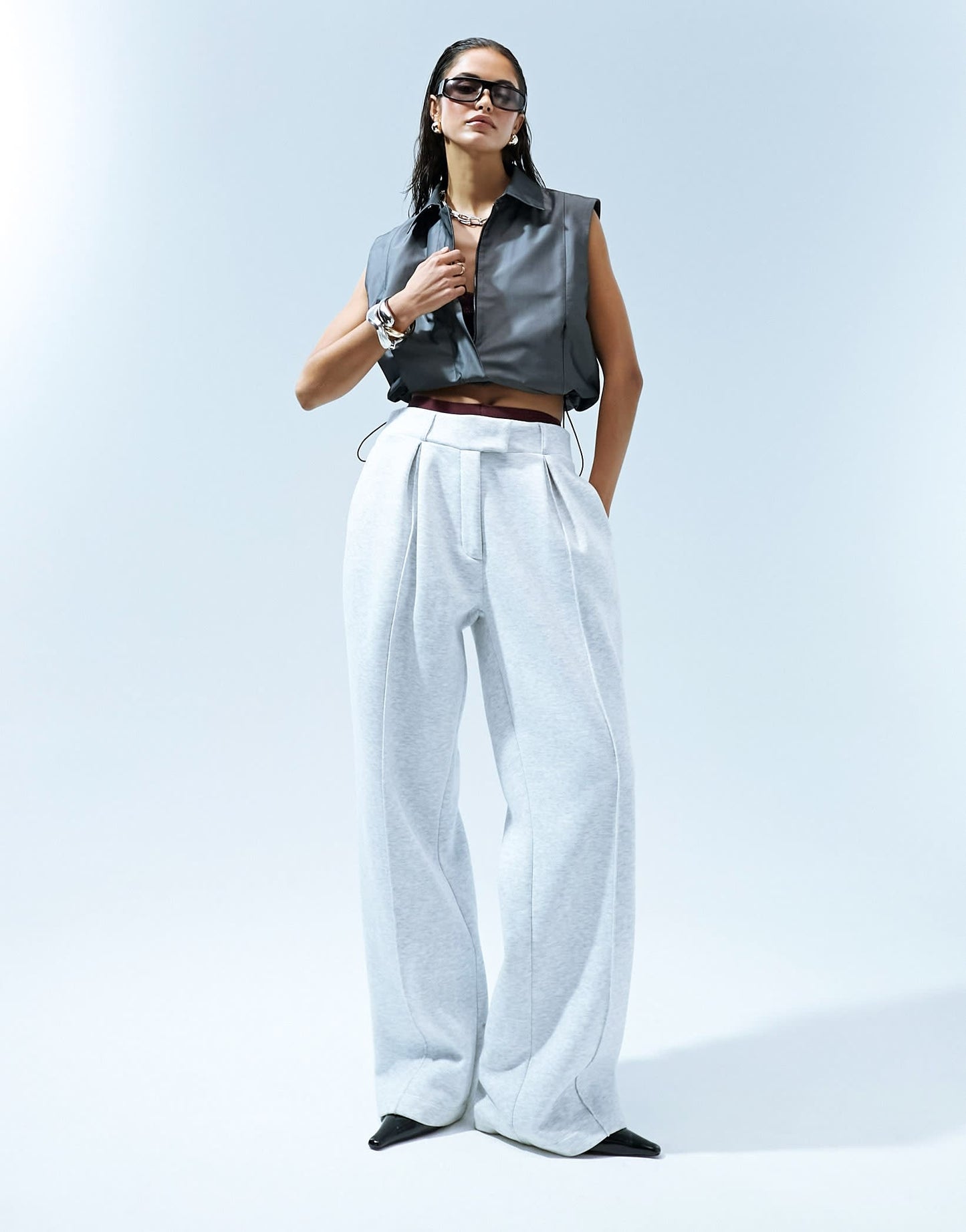 ASOS DESIGN tailored joggers in grey marl
